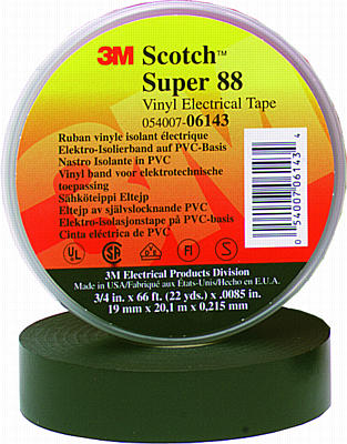 3M, 3M 06143, Super 88 electrical tape, extra thick, 3/4" x 66 ft