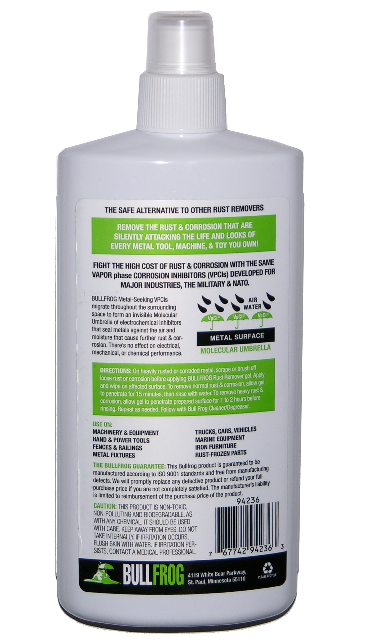 Bull Frog, Bull Frog 94236 Non-Toxic Rust Remover Easy, Safe, Removes Rust, Corrosion, 16oz