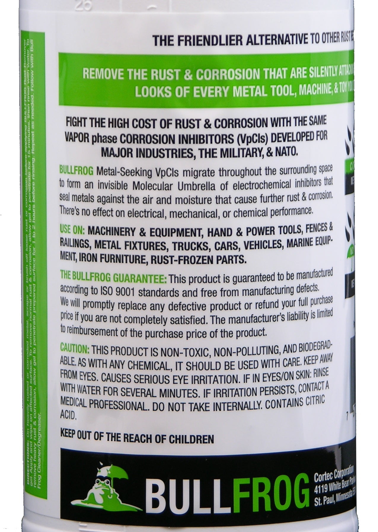 Bull Frog, Bull Frog 94237 Non-Toxic Rust Remover Easy, Safe, Removes Rust, Corrosion, 32oz