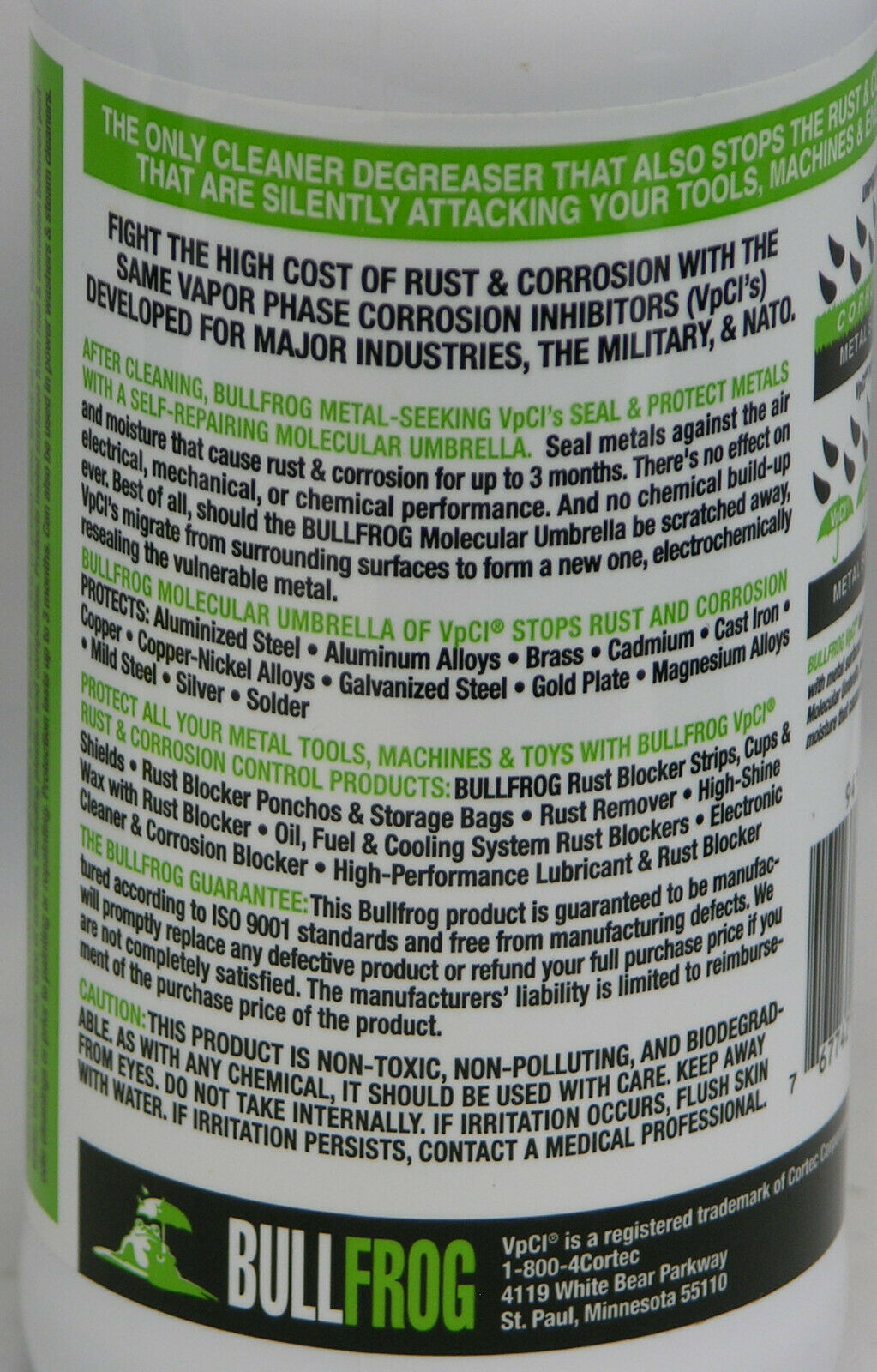 Bull Frog, BullFrog 94166 Cleaner Degreaser & Rust/Corrosion Blocker Cleans & Protects, 16oz