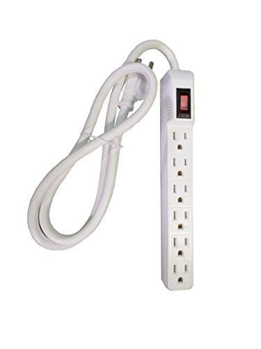 Direct Connect, Direct Connect AC6RAF4, surge strip, 6 outlets, 4' cord, white