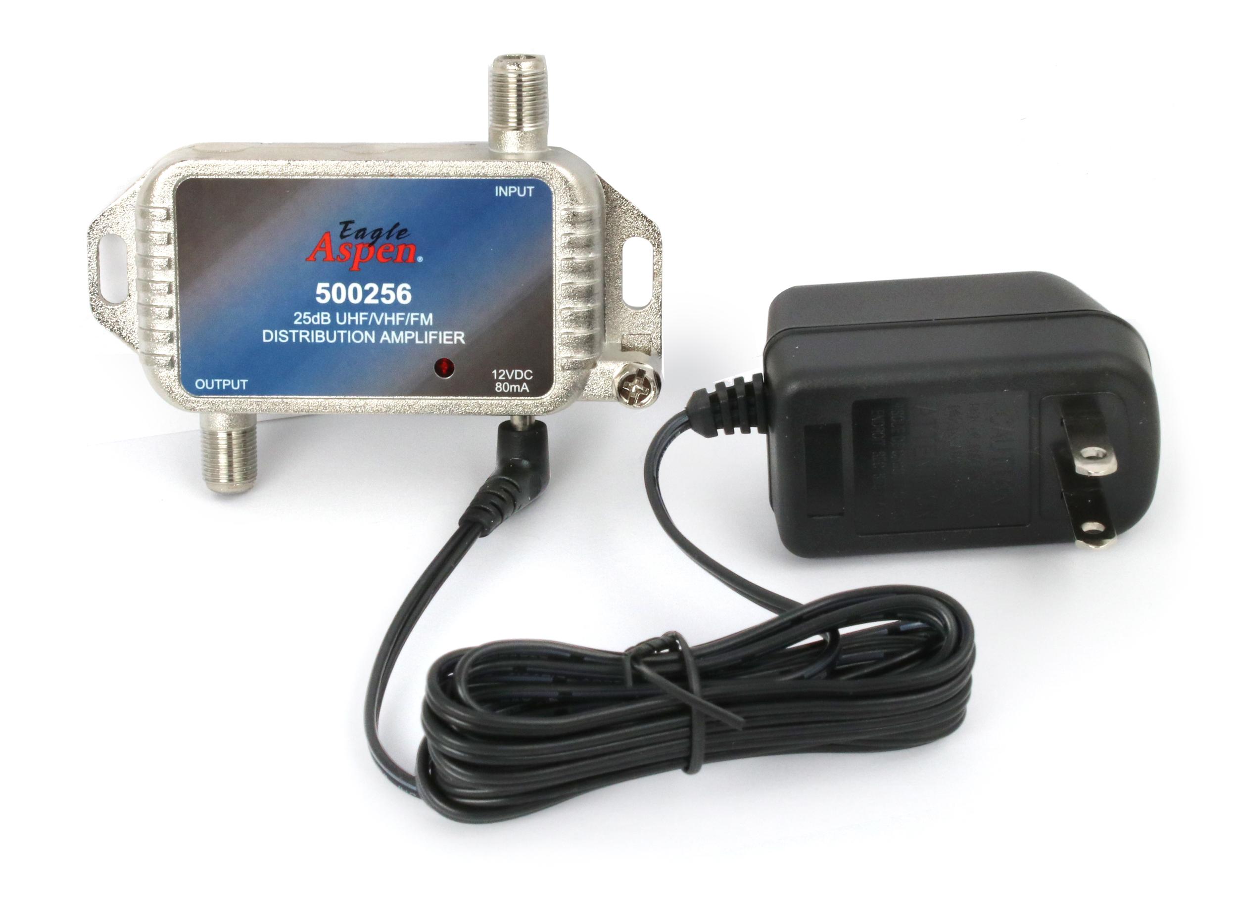 Eagle Aspen, Eagle Aspen DISTAMP-25-GX, 25dB UHF/VHF/FM distribution amplifier (500256)