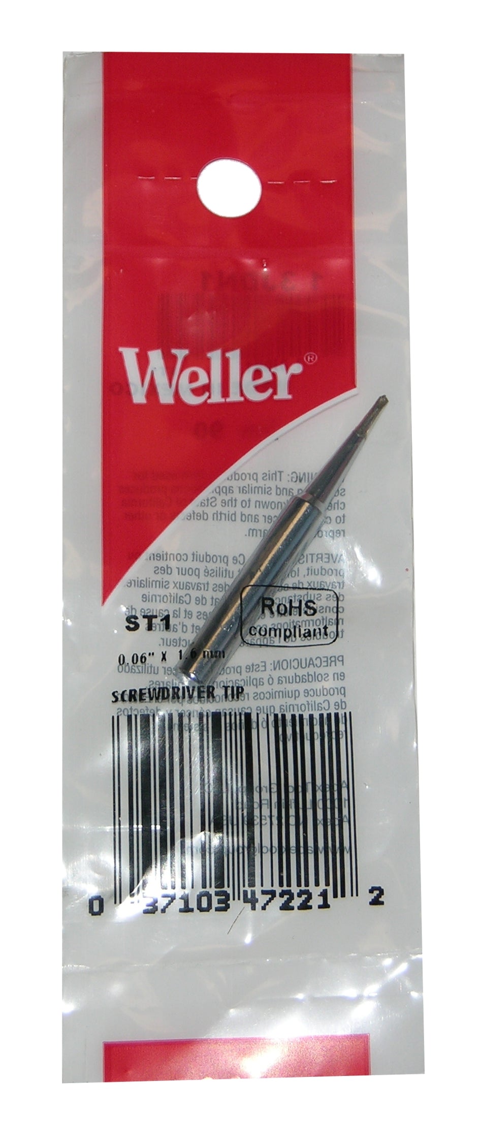 Weller, Original Weller ST1 Solder Soldering Tip for models WP25, WP30, WP35, WLC100