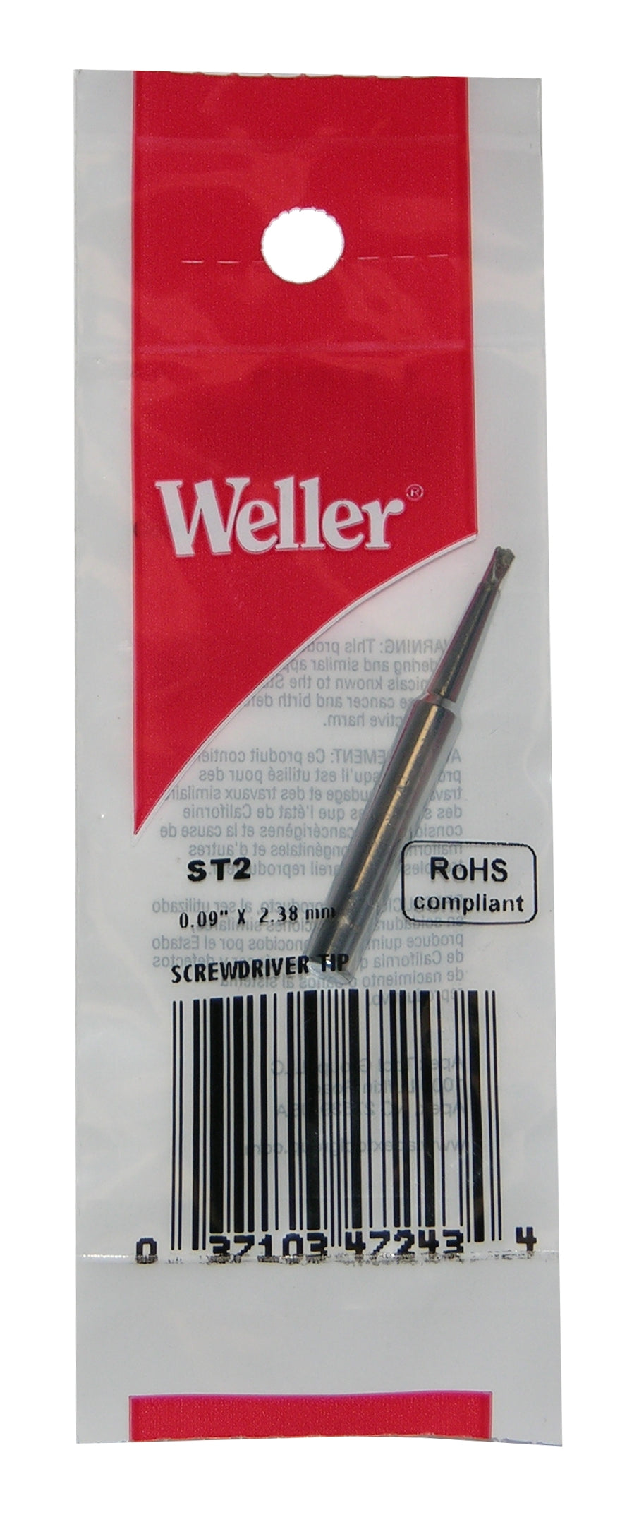 Weller, Original Weller ST2 Solder Soldering Tip for models WP25, WP30, WP35, WLC100