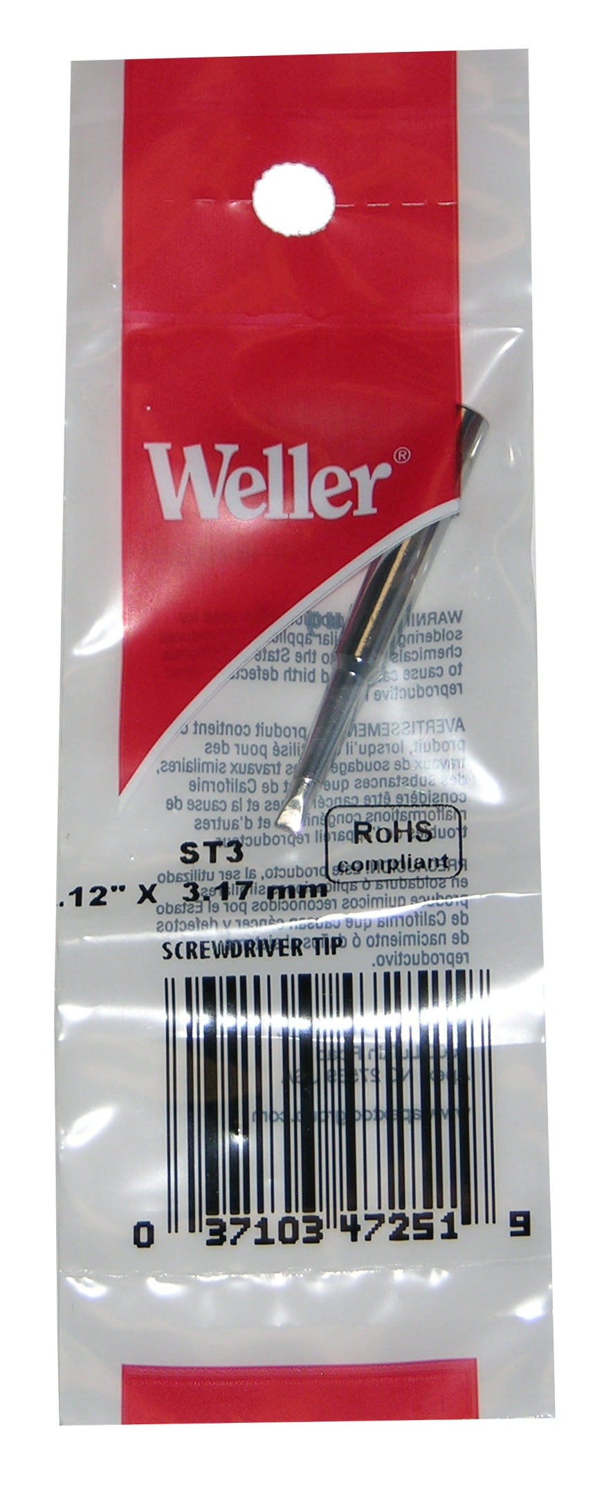 Weller, Original Weller ST3 Solder Soldering Tip for models WP25, WP30, WP35, WLC100
