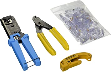 Platinum Tools, Platinum Tools 100012, RJ-45 Installation Kit Includes Crimper/Cutter, Jacket Stripper, RJ-45 EZ Connectors