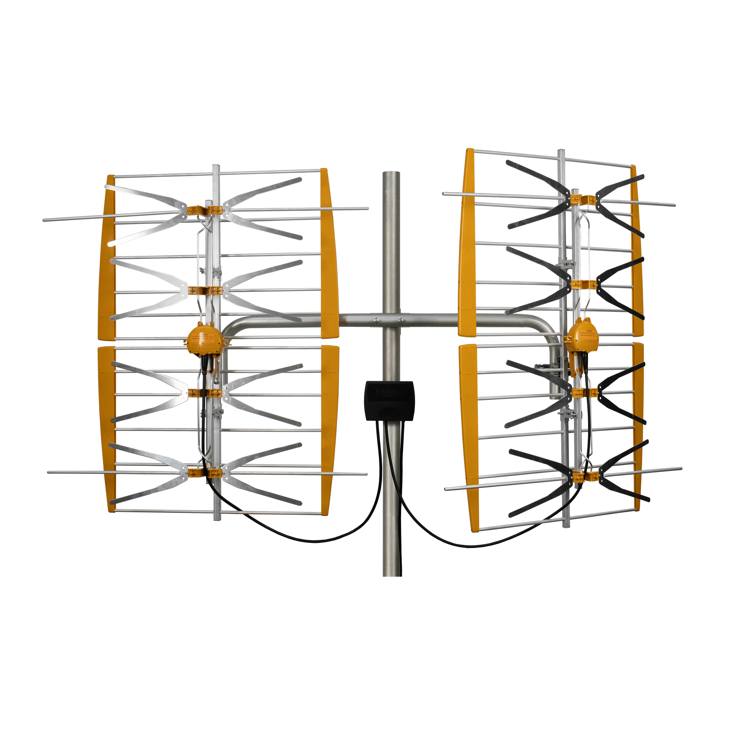 Ness Electronics, Inc, Televes 108381, 8 Bay Dipole Array Powered Antenna, hi-VHF/UHF, 5G/LTE Filtered, Multi-directional Dual Market